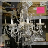 DL15. Crystal chandelier. (Repairs needed.) 
